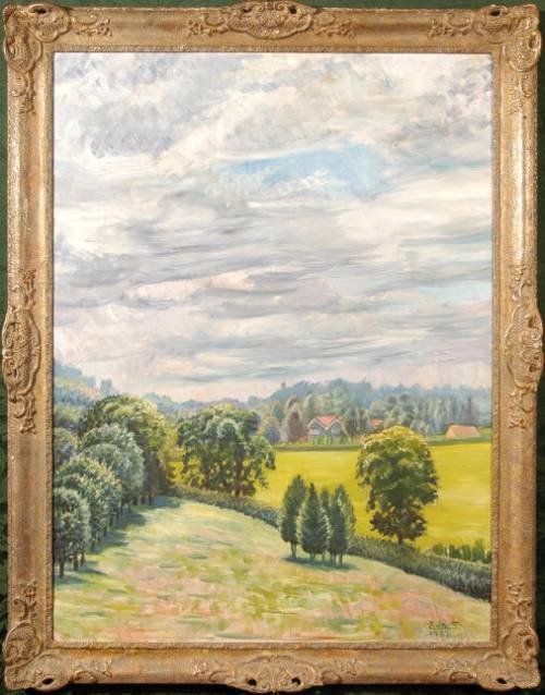 Very Large Impressionist Painting of a Country Park